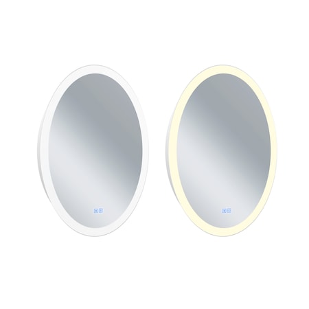 Cwi Lighting Agostino Oval Matte White LED 22 in. Mirror 1234W22-O
